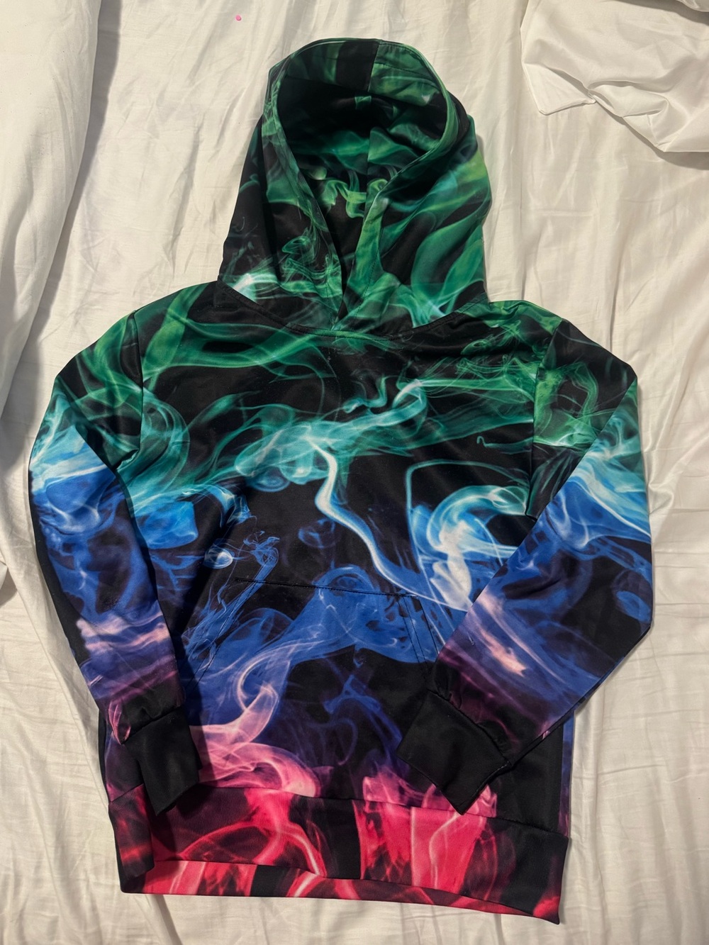 Vibrant Multicolor Smoke Print Hoodie